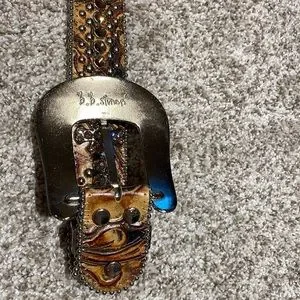 Never worn gorgeous belt with glittering gold colored rhinestones and crosses B.B. Simon | Accessories | Never Worn Gorgeous Belt With  main image 4